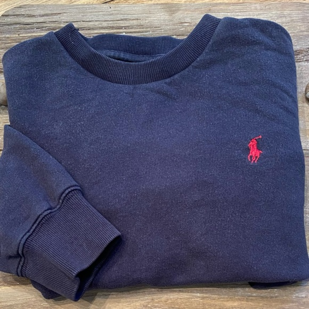 Vintage Polo by Ralph Lauren Boy’s Size 6 Navy 100% Cotton Crew Neck‎ Sweatshirt